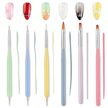 Amazon | ネイルブラシ 6本セット ネイル筆 ジェルネイル用